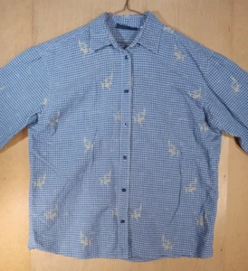 Wrangler Blues Cowboy Rodeo Hemd Herren Large Western kariert J97 - Bild 1 von 12