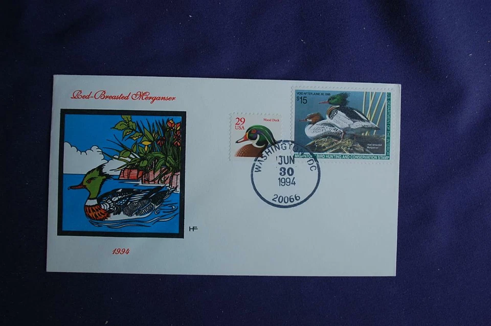 1994 Federal Migratory Bird Hunting Duck $15 Stamp FDC H of F Sc#RW61 09679 DC - Image 1 of 1