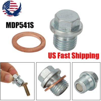 MAGNETIC Oil Drain Plug Bolt & Gasket MDP541S for Chevrolet Cruze Sonic Buick US Foto 1 de 4