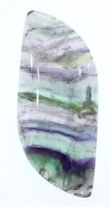 Nice Colorful Freeform Purple and Green Fluorite Cabochon. 41 x 18mm. 45ct. - Picture 1 of 4