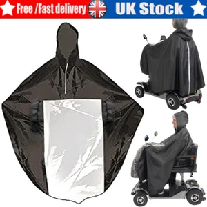 Wheelchair Poncho Rain Coat Cover Waterproof Hooded Mobility Scooter Aid Unisex - Picture 1 of 10