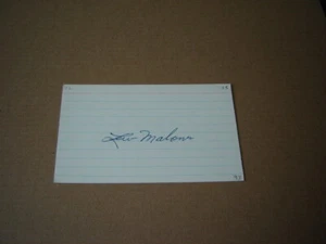 Lew Malone signed index card debut 1915 dec 1972 Philadelphia Athletics - Picture 1 of 1