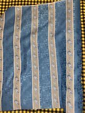 5 Yd Roll Tan Blue Embroidered Brocade Jacquard Silky Satin Fabric Horse House
