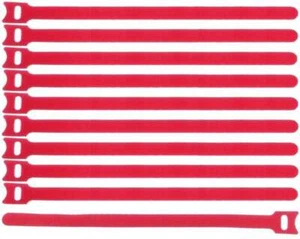 10 Klett-Kabelbinder 300 x 28 mm rot wiederverwendbar Klettband Kabelklettband - Bild 1 von 6