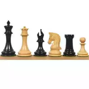 3.9" Sinquefield Staunton Chess Pieces Only -Ebony Wood- Triple Weight - Picture 1 of 7