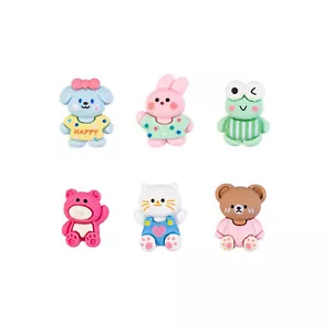 40 Stck. Flacheback Harz Cartoon süßes Tier Baby Kaninchen Bär Cabochons Sammelalbum - Bild 1 von 11