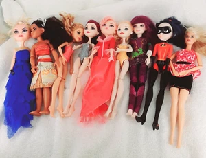 Menge 9 Mattel Disney Barbie Puppen 6 Mattel 3 Disney 1-12" 8 zwischen 10-11" - Bild 1 von 8