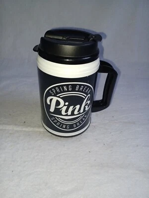 维多利亚的秘密粉色“春假”旅行杯黑色24盎司侮辱塑料 — 第 1/4 张图片