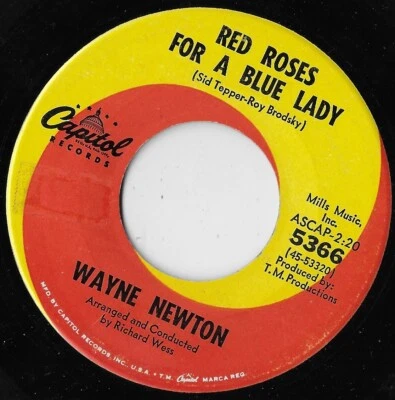 Red Roses For A Blue Lady / One More Memory /Wayne Newton  VG+ - Image 1 of 2