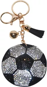 Popfizzy Soccer Keychain, Bling Soccer Ball Backpack Charm, Rhinestone Soccer... - Picture 1 of 6
