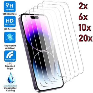 Venta al por mayor Lote a granel para iPhone 14 13 Pro 12 11 XR Protector de pantalla de vidrio templado - Imagen 1 de 30