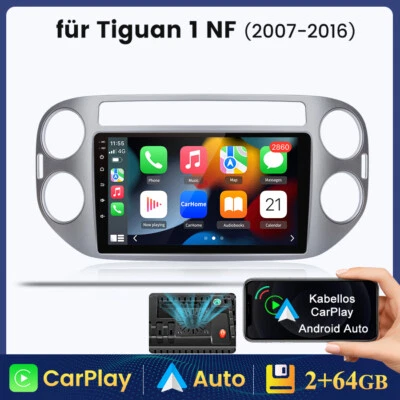 für VW Tiguan 5N DAB DAB+ Auto Radio Navigation Android Auto Bluetooth USB 2+64G - Bild 1 von 4