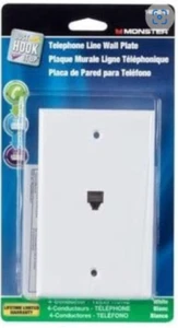 MONSTER WANDHALTERUNG 4 LEITER 1 GANG TELEFONLEITUNG WANDPLATTE WEISS 14009200 - Bild 1 von 2