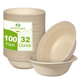 Paper Party Serving Bowls For Salad Ice Cream Dessert And Hot Soup 32oz Heavy Du - Picture 1 of 7