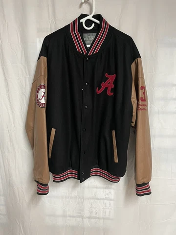 University of Alabama leather and wool letter jacket Cover