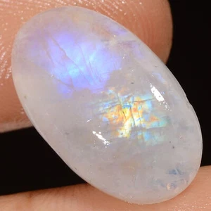 Natural Rainbow Moonstone Oval Cabochon Loose Gemstone 10 Ct 19X11X4 mm GC-36591 - Imagen 1 de 2