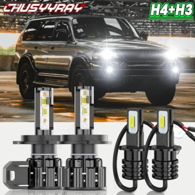 Kit de 4 faros antiniebla de haz alto y bajo LED para Mitsubishi Montero 1998-2000 Foto 1 de 4