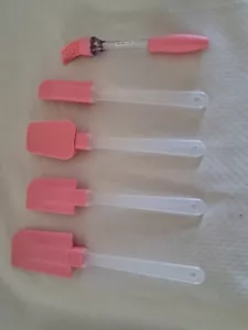 Hi-Heat Resistant Spatulas & Baster Kitchen Bake Silicone Spoontula Set of 5 - Picture 1 of 5