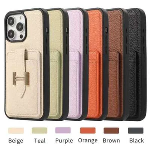 Funda tipo billetera de cuero PU con ranura para tarjetas para iPhone 16/15/14/13/12 Pro Max cubierta de lujo - Imagen 1 de 15