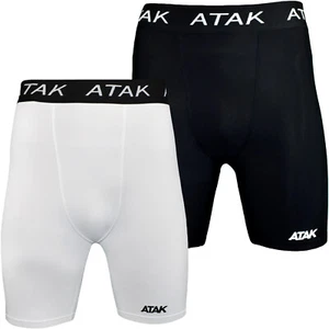 ATAK Mens Adults Sports Running Gym Base Layer Compression Bottoms Shorts - Picture 1 of 3