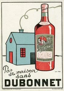 "DUBONNET" Affiche d'intérieur originale litho entoilée 1927 (Péré) 29x40cm - Picture 1 of 1