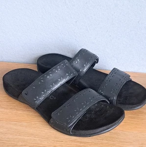 Vionic Women’s 10 Randi Black Leather Orthopedic Comfort Sandals Arch Support - Picture 1 of 12