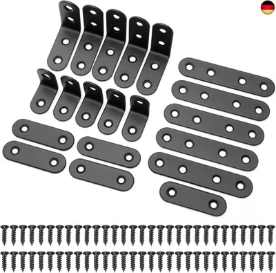 JUYIBAAO 10 Stück Edelstahl Eckwinkel 10 Stück Flachverbinder, Edelstahl Metall W