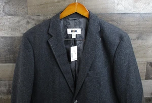 Joseph Abboud Blazer Mens Medium Gray Wool Herringbone Elbow Patch Sport Coat - Picture 1 of 16