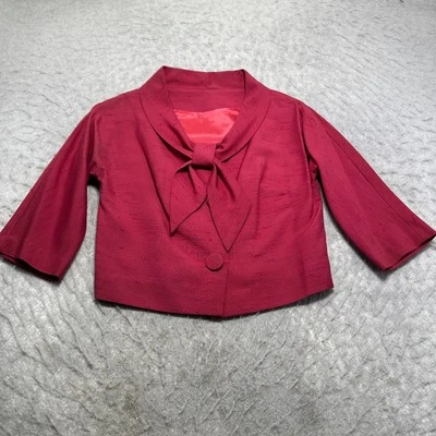 Traje Chaqueta Vintage Años 60 Mara by Romay Rosa Cuello Corbata Manga Corta Mujer Talla S Foto 1 de 4