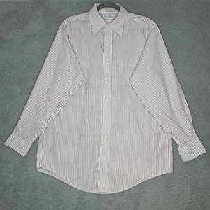 Brooks Brother Original Polo Shirt stripe Sz 15 1/2 32-33 Long Sleeve Red/white - Picture 1 of 13