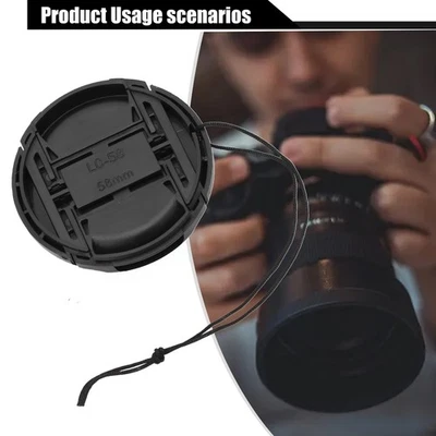 Easy to Use Lens Cap Fits 49mm 52mm 55mm 58mm 62mm 67mm 72mm 77mm 82mm Lenses - Image 1 of 4
