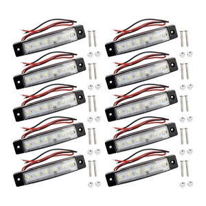 10× 6 LED Lamp White Waterproof Light Stern Transom Lights Marine Boat 12V-24V - Picture 1 of 15
