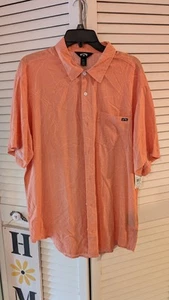 Billabong Collar Shirt Men's Button-down Orange Tropical Hawaiian Medium 24x31 - Picture 1 of 5