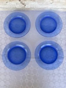 4 Pyrex Kobaltblau Glas Swirl Festiva 7 1/2" Salat Dessert Teller USA - Bild 1 von 6
