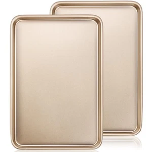 Baking Sheet Pan Set of 2 Commercial Cookie Sheets for Nonstick Carbon Steel - Picture 1 of 7