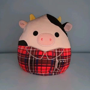 Squishmallows CONNOR Kuh kariert Flanell rot Hemd Herbst Ernte 7,5 Zoll Plüsch - Bild 1 von 5