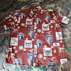 Herren Clearwater Outfitters Größe XL Stern Spangled Banner Button Down SS - Bild 1 von 6