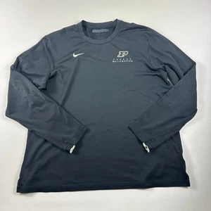 Nike Purdue Boilermakers Dri-Fit Long Sleeve Shirt Men's XL Black Active - Picture 1 of 8