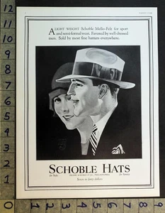 1926 HOMBRE MODA FRANK SCHOBLE SOMBRERO CONRAD JOSEPH LINK ARTE PHILADELPHIA AD FC8938 - Imagen 1 de 1