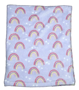 Parents Choice Purple Rainbow Hearts Baby Blanket Soft Security Walmart 30x36"  - Picture 1 of 2