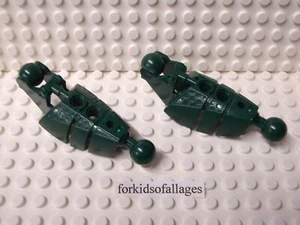 2x Lego Bionicle Piraka Leg Lower Section 53574 - Dark Green (Pair) - Picture 1 of 2