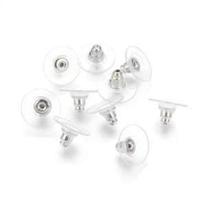 50 PIEZAS Tiernos de latón con plástico platino 11x11x7mm Pendientes de embrague de bala - Imagen 1 de 2