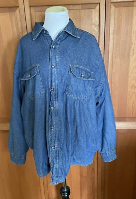 Craftsman Hombre Denim Abotonado XL Manga Larga Talla Forrado de Vellón Foto 1 de 4