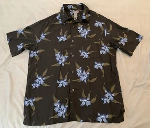 Crazy Horse Claiborne Company Men's Large Black Floral Button Up Shirt Party - Picture 1 of 7