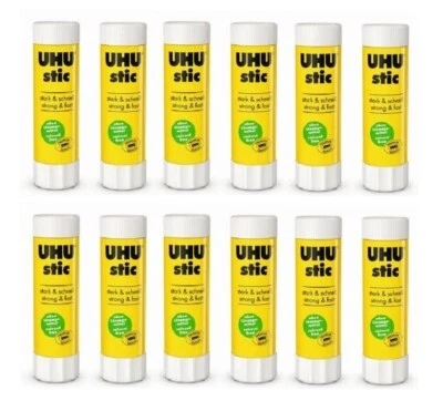 12 x UHU stic Klebestift Klebetube 40g Stiftform auswaschbar lösemittelfrei