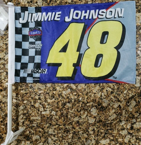 Super Rare NASCAR Jimmy Johnson  Car Window Flag 18"x11"#48 Hendrick Motorsports Cover