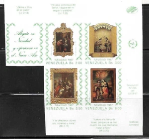 Venezuela: 1987; Scott 1396, set christmas 1987, proof imperforate, EBV1500C - Picture 1 of 2