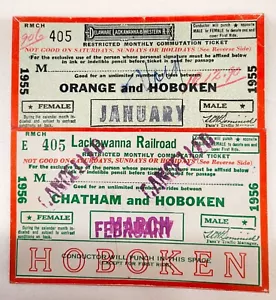 (2) Boletos de ferrocarril del oeste de Delaware Lackawanna 1955 Hoboken NJ. Billete de tren - Imagen 1 de 2