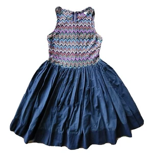 Mika & Gala Dress Size 10 Lace Bodice Blue - Picture 1 of 7