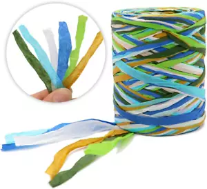 Colored 262 Feet Raffia Paper Ribbon,6 Colored Packing Paper String Perfect for - Picture 1 of 5